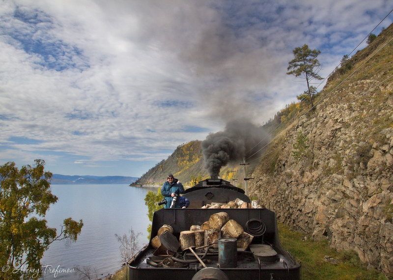 В тендере паровоза по Кругобайкалке фото превью