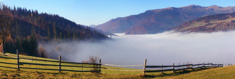 горы, осень, туман В Ясинях фото превью