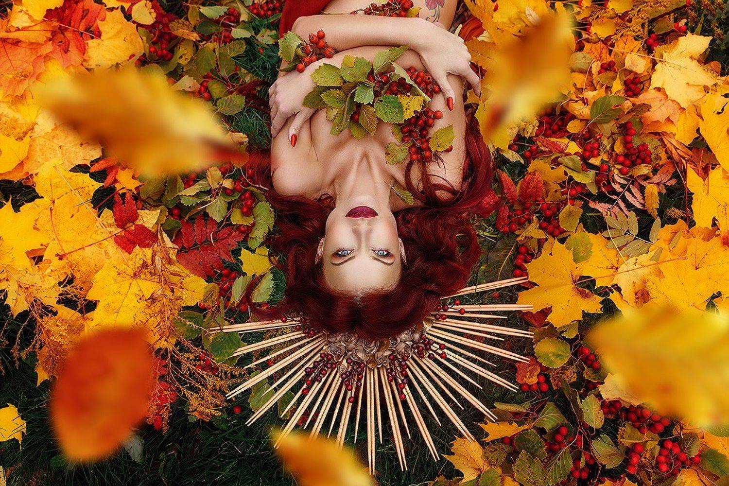 легенды осени, девушки, осень, королева, корна, Андрей Перфилов