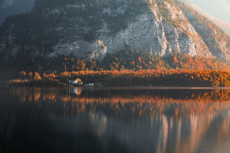 осень, австрия, озеро Уединение фото превью