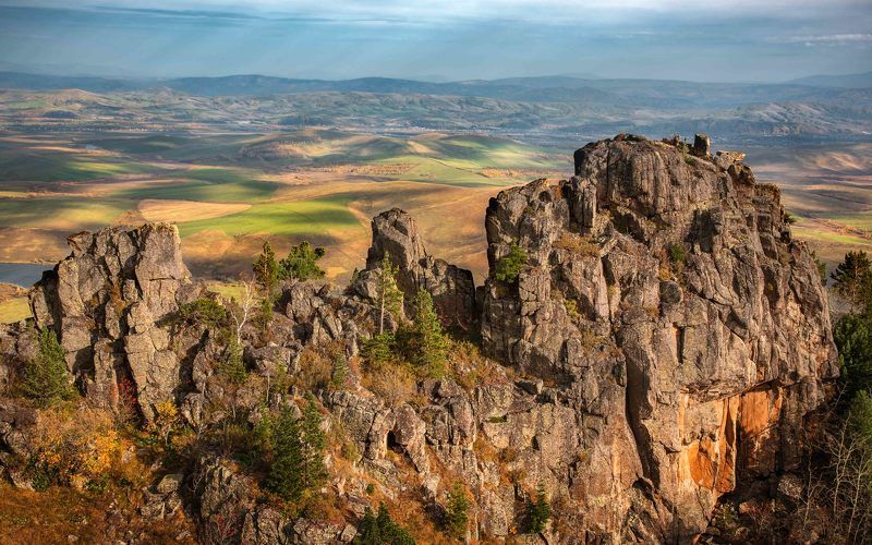 #пейзаж #осень #сентябрь #бабырган #алтай #алтайскийкрай #сибирь #россия #горы #оопт Вид с вершины Бабыргана фото превью