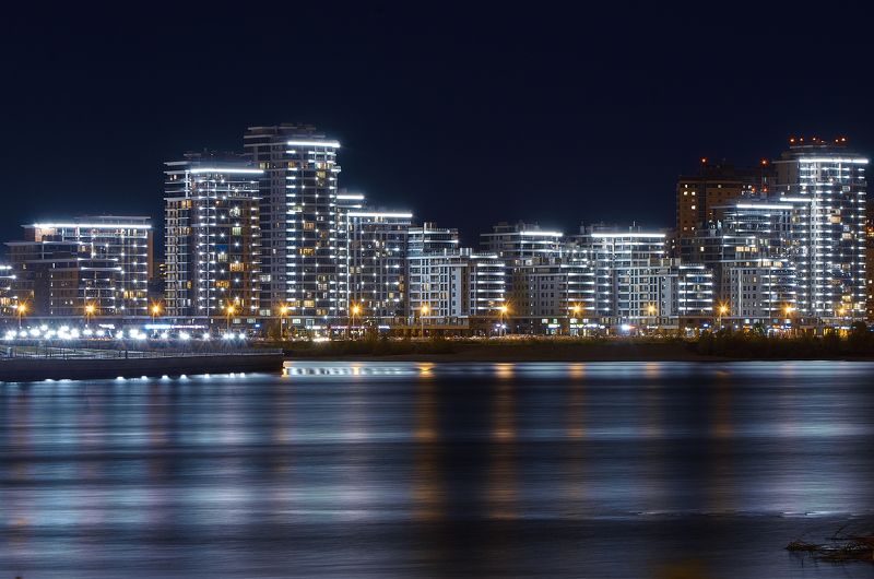 Казань, Россия, пейзаж, городской пейзаж, Данил Тетёркин, ночь Казань. фото превью