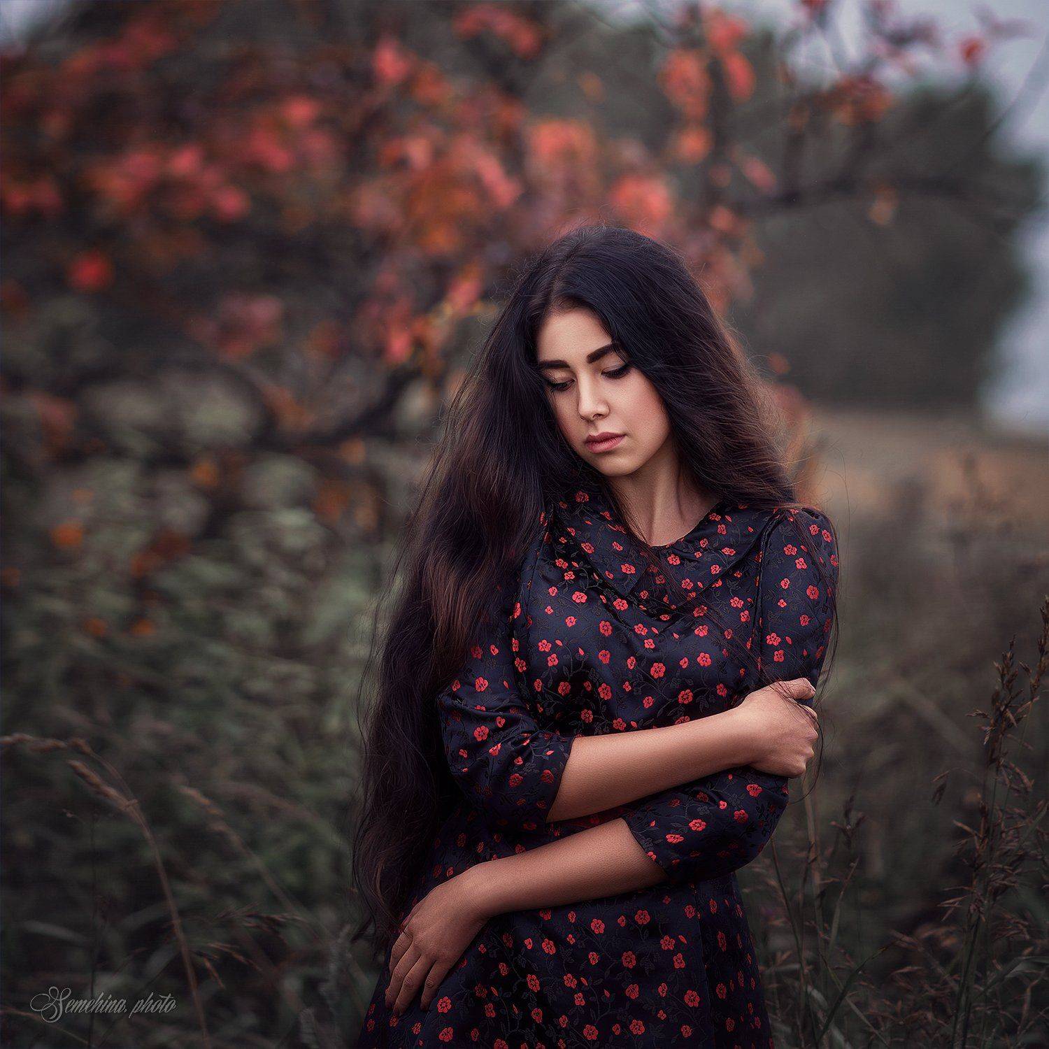 девушка, осень, настроение, утро, туман, красный, волосы, портрет, girl, portreit, mood, morning, fog, red, hair, Марина Семёхина