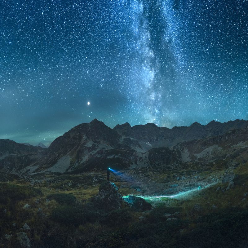 кавказ, осень, архыз, дуккинские озера, млечный путь, астрофото Дуккинские озера фото превью