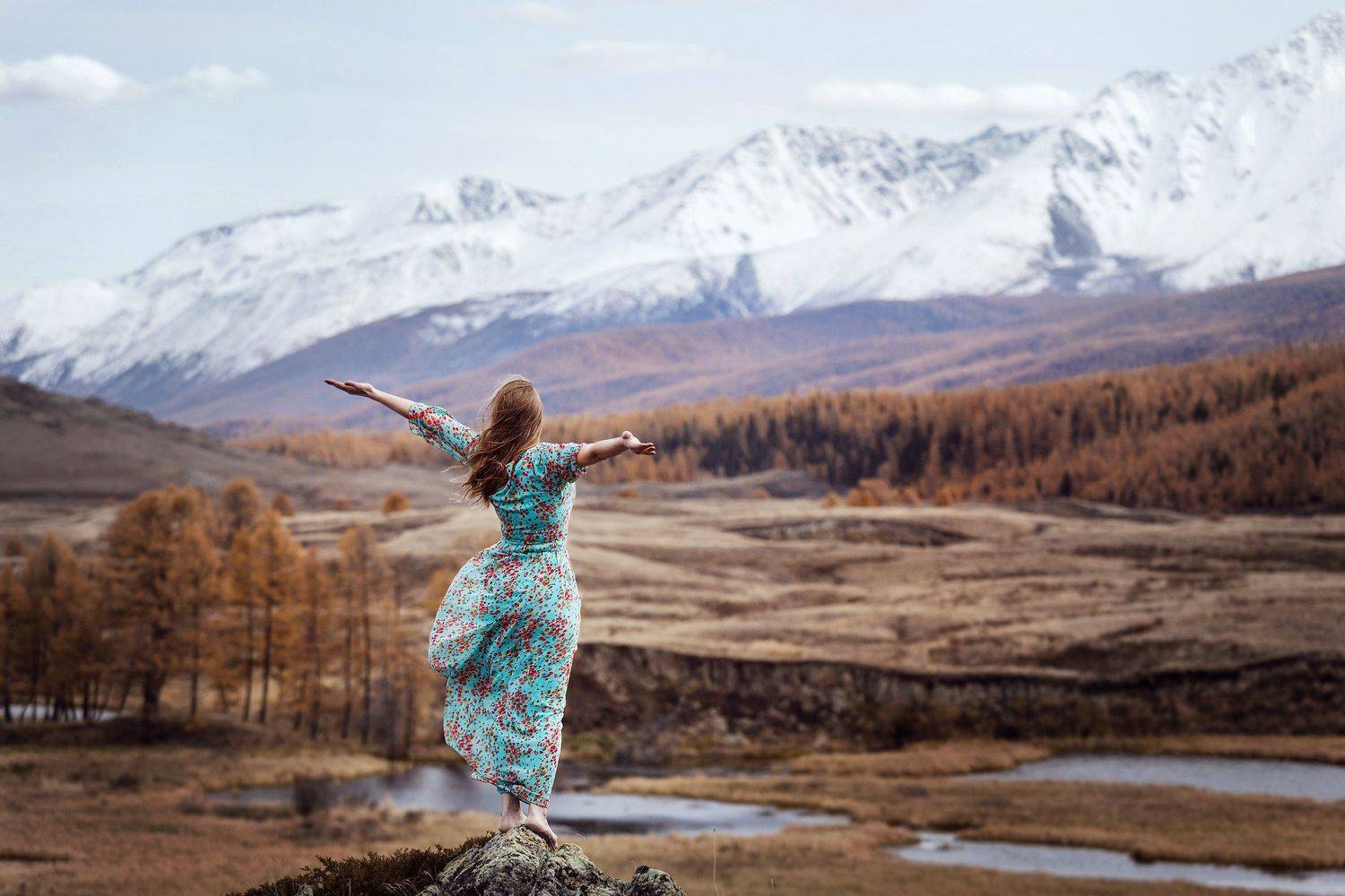 горы, природа, девушка, пейзаж, осень, алтай, свобода, портрет, mountains, portrait, nature, girl, autumn, freedom, Станислав Попов