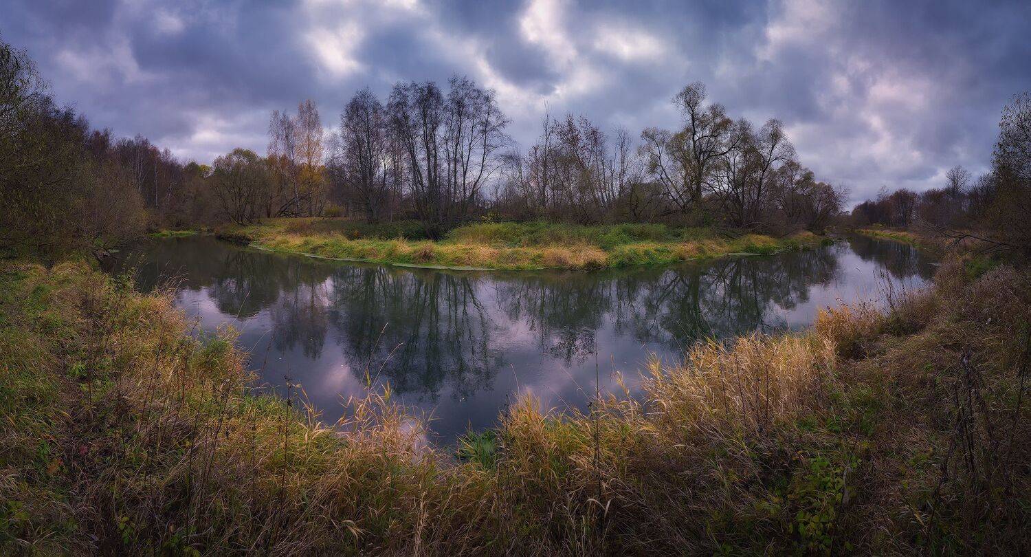 лес, природа, пейзаж, осень, река, вода, ручей, подмосковье, Алексей Никонов