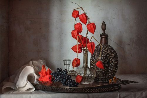 С физалисом и виноградом