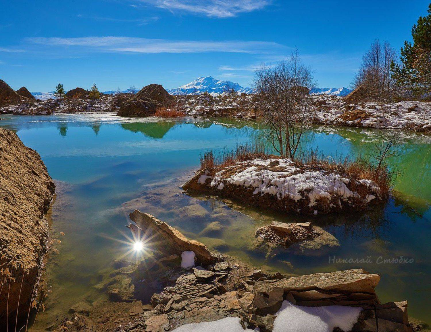 кавказ горы осень озеро эльбрус, Николай Стюбко
