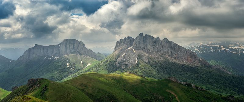 закат, большой тхач, малый тхач, асбестная, горы, пейзаж, рассвет, кавказ, адыгея, радуга, ачешбоки, облака, заповедник, Затягивает... фото превью