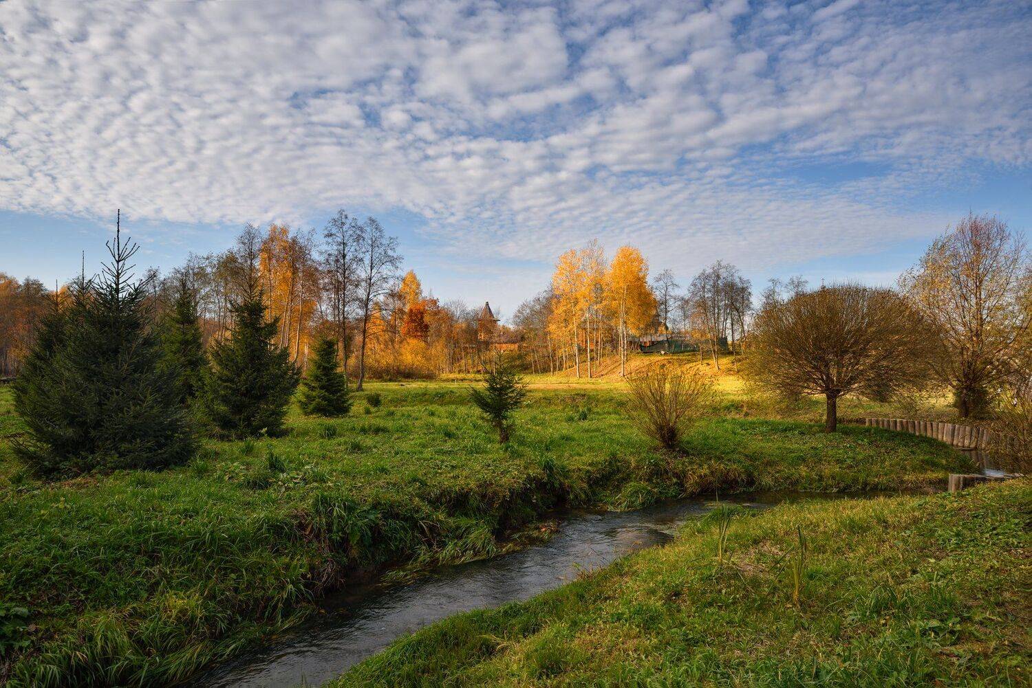 осень, ручей, небо, облака, ключ гремячий, Виталий Полуэктов