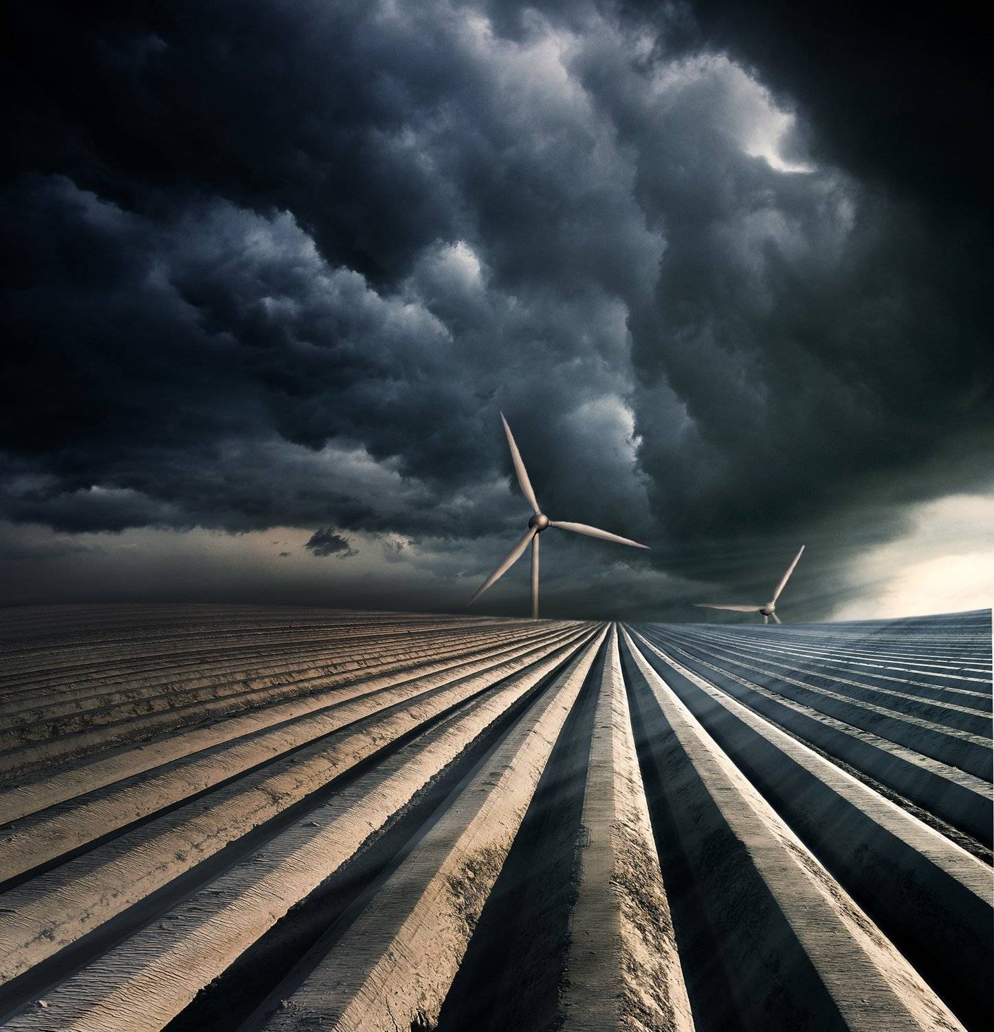 Lithuania, clouds, sky, windmill, field, Mindaugas Žarys