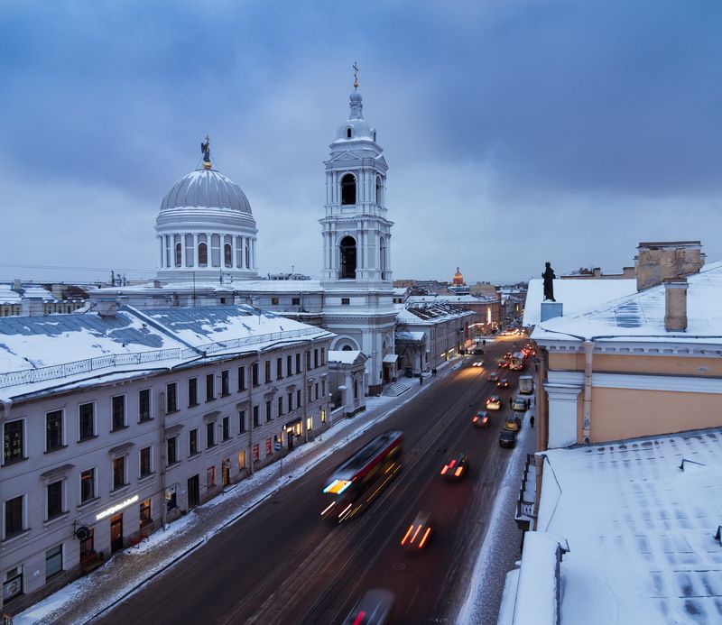 санкт-петербург, церковь, городской пейзаж, россия, зима, зимний пейзаж,  фото превью