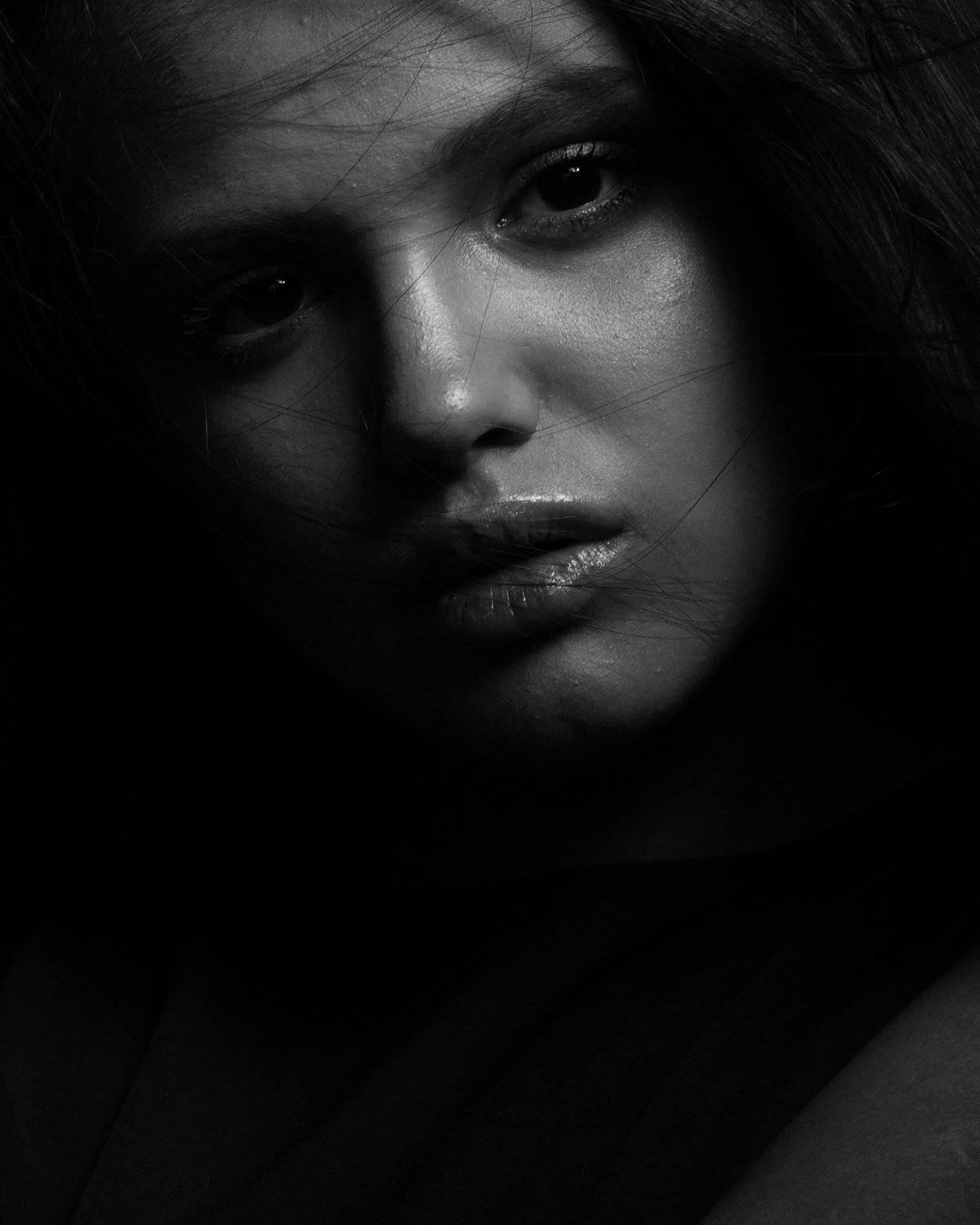 модель, красивая, красота, губы, чб, глаза,, Дарья Комарова