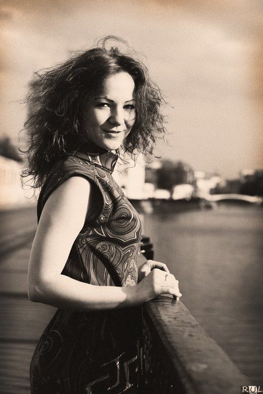 модель, девушка, аня, москва, набережная, пленэр, платье, ретро, портрет См фото превью