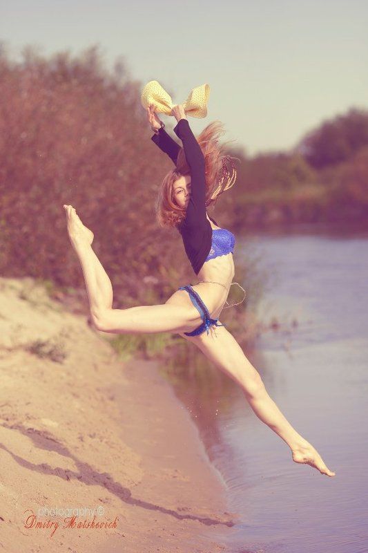 река, балерина, берег прыжок Асени болет фото превью