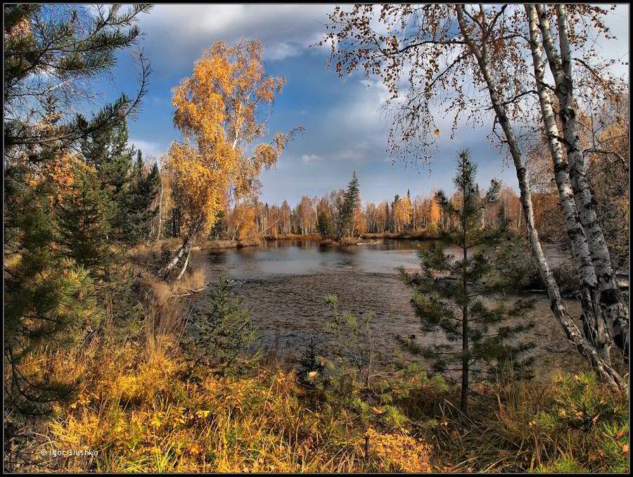 осень, озеро, вода, лес, бурятия, Игорь Глушко