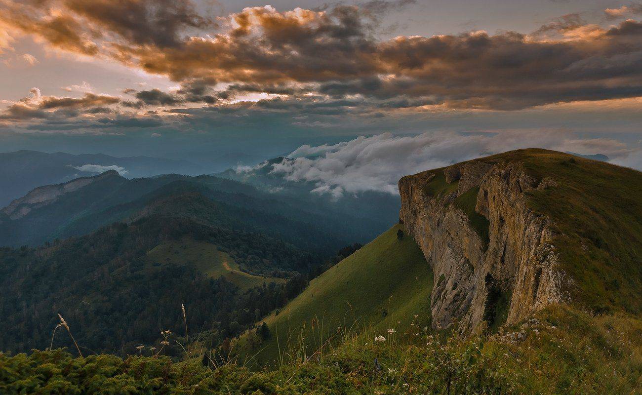 горы, кавказ, закат, ФЁДОР