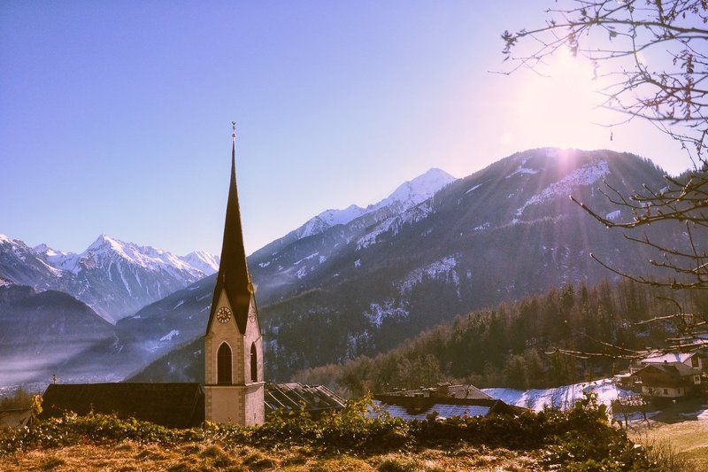 Рассвет в Альпах фото превью