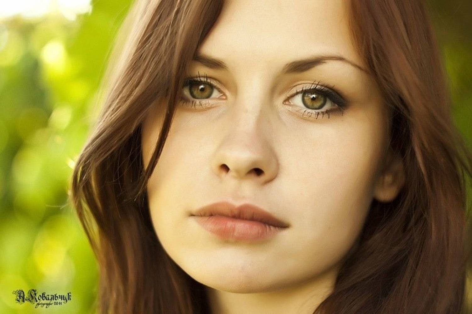 девушка, красивая, портрет, глаза, волосы,, Anton