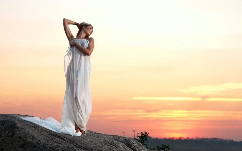 orange sunset фото превью