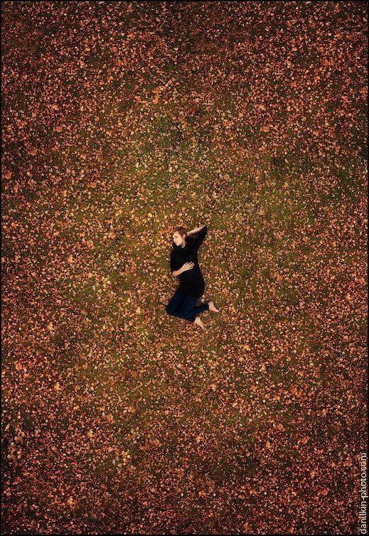 осень, девушка, листва, Данилкин Геннадий