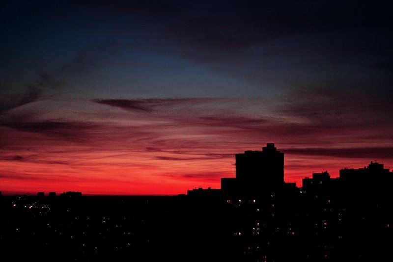 город Московский закат фото превью