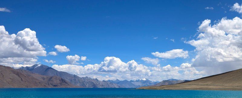 india, north india, jammu & kashmir, ladakh, pangong lake, pangong tso, panorama Pangong lake. Ladakh. India фото превью