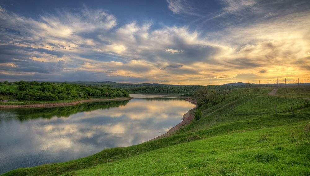 river, sky, clouds, powerful, Philip Peynerdjiev