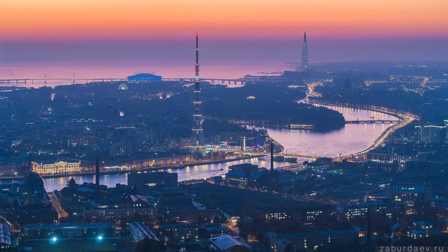 россия, петербург, санкт-петербург, вечер, закат, осень, город, архитектура, дрон, Станислав Забурдаев