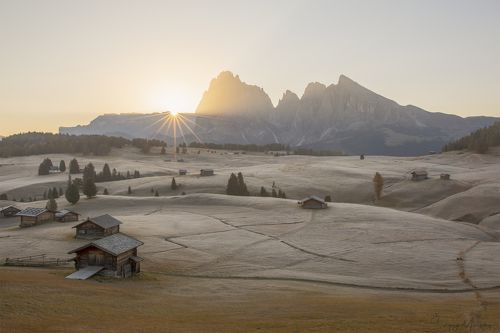 Frozen morning in Dolomites.