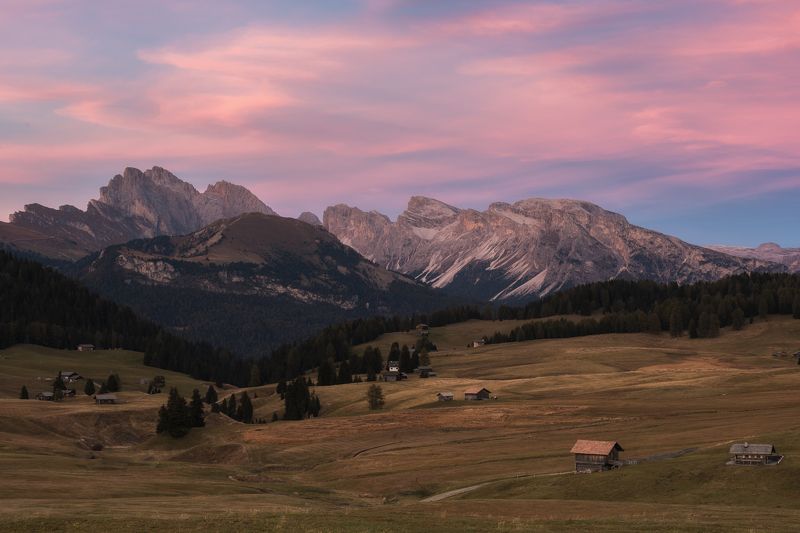 доломиты, осень, сечеда, закат, кастельротто Сечеда фото превью