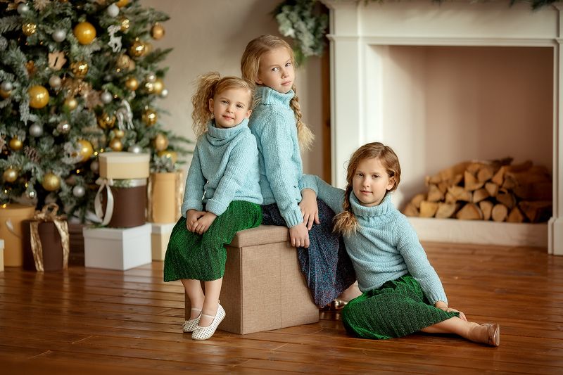 детская фотография Три девицы фото превью