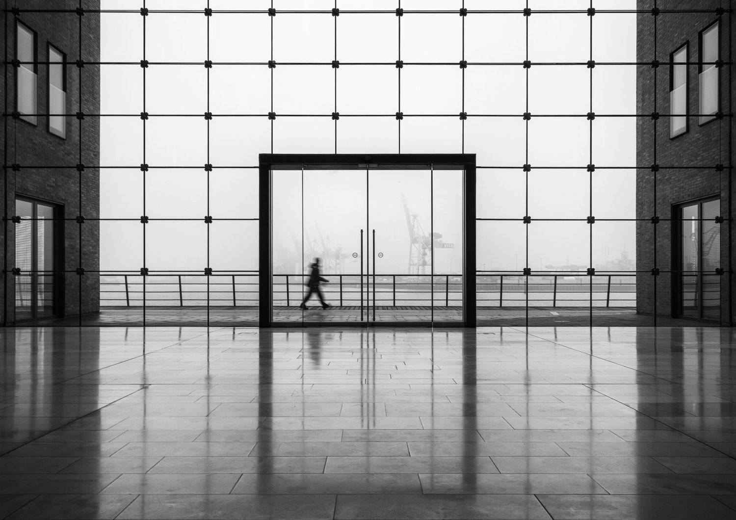 glass, urban, street, bnw, people, hamburg, reflection, harbour, Alexander Sch&ouml;nberg