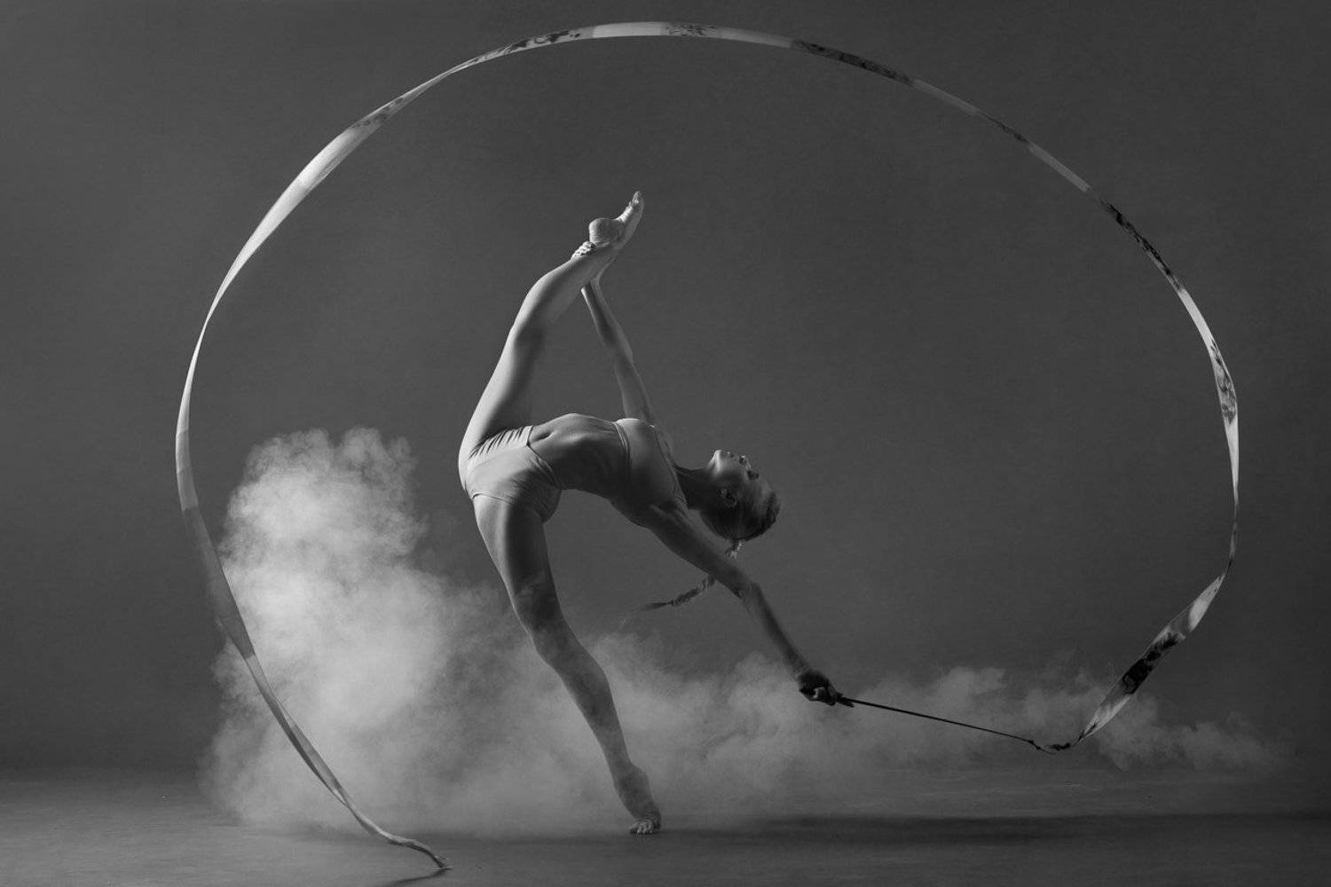 гимнастика, лента, дым, Наталья Слета