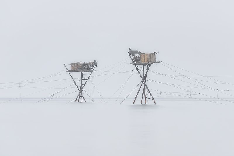 крым, море, рыбаки, туман Левитация фото превью