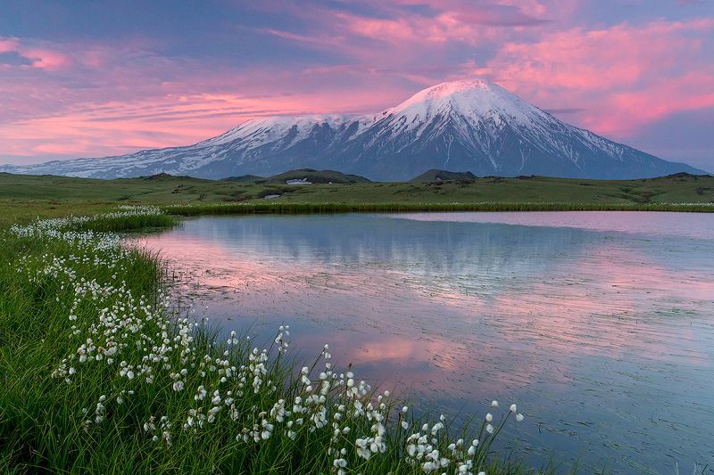 камчатка, вулкан, пейзаж, путешествие, лето, фототур,  Нежный рассвет фото превью