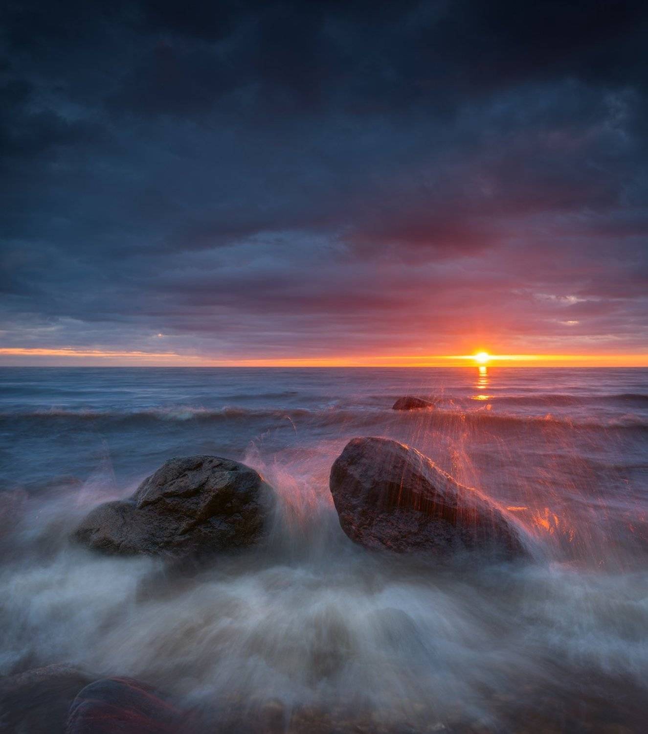 панорама пейзаж море камни закат лето, Алексей Мельситов