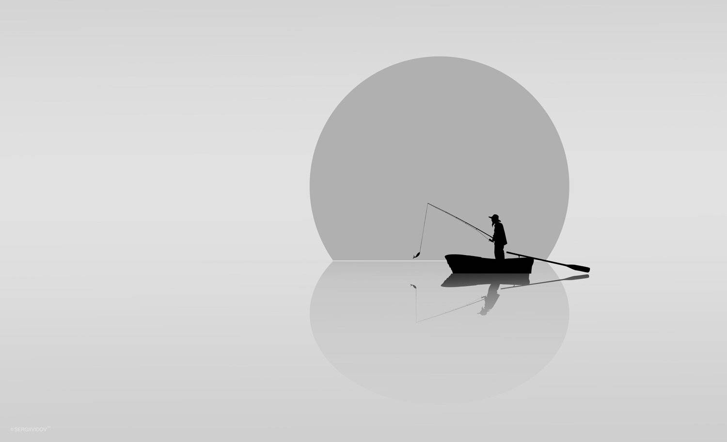 море, утро, рыбак, лодка, Sergii Vidov