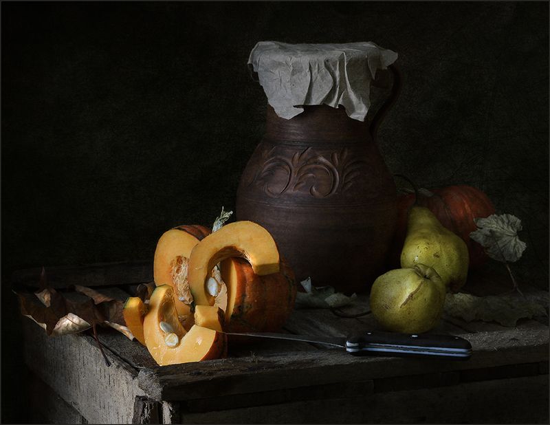 тыква, груши, кувшин, натюрморт *** фото превью