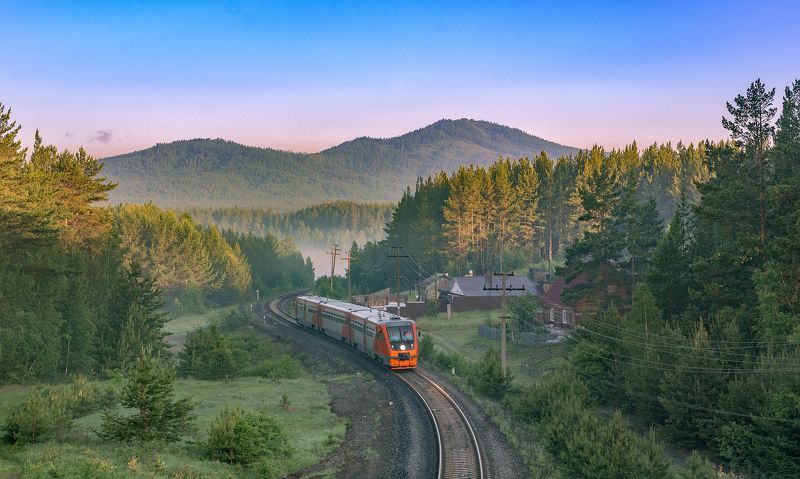 skrylov,skrylov_official,жд,железная дорога,поезд,россия,пейзаж,skrylov,skrylov_official,кыштым,челябинская область,кордон, липиниха,утро,туман,лето, ра2,рельсовый автобус,юужд *** фото превью