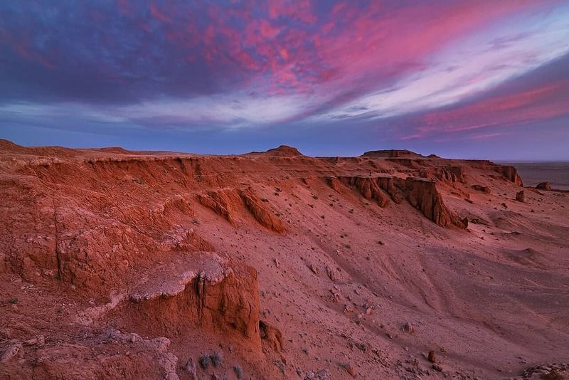 монголия, баянзаг, рассвет, скалы, пылающий Утро на пылающих скалах фото превью