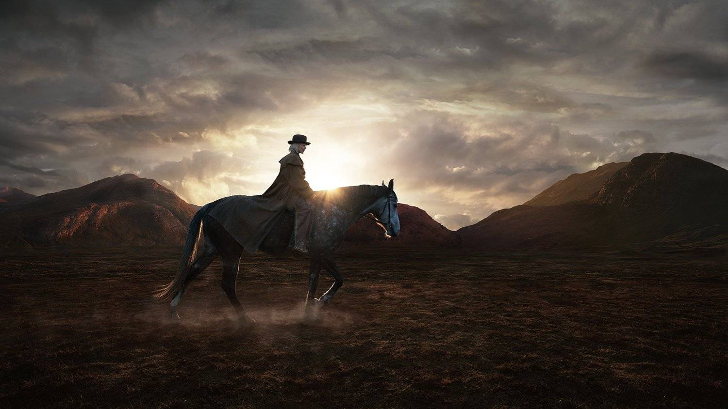 girl, sunset, mountain, Bohdan Simecek