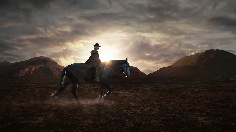 girl, sunset, mountain Bad girl фото превью