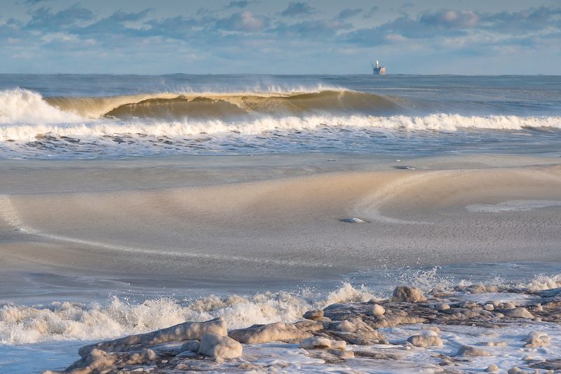 сахалин, море, зима, охотское море, россия Пластилиновое море фото превью