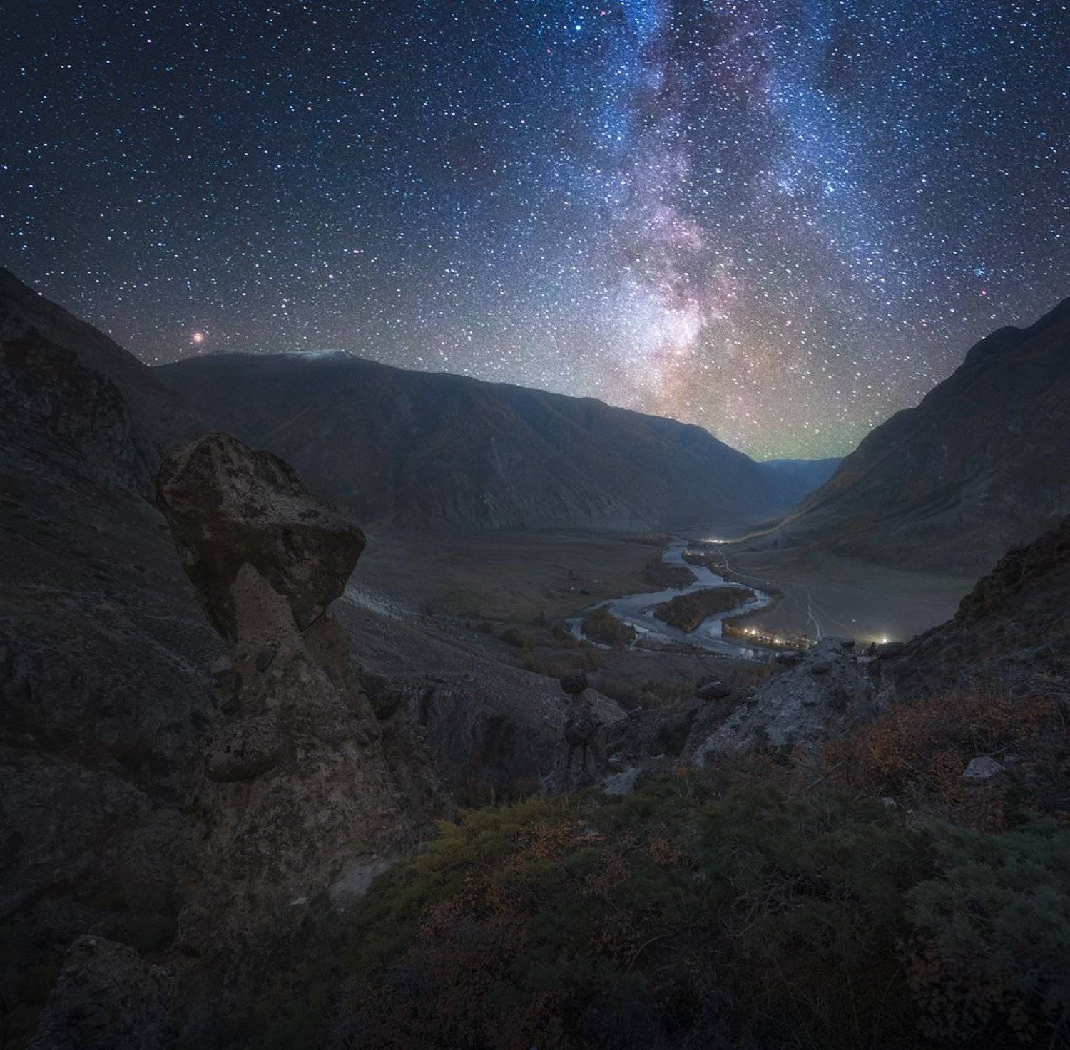 алтай, осень, чулышман, звёзды, ак-курум, каменные грибы, Александр Кукринов