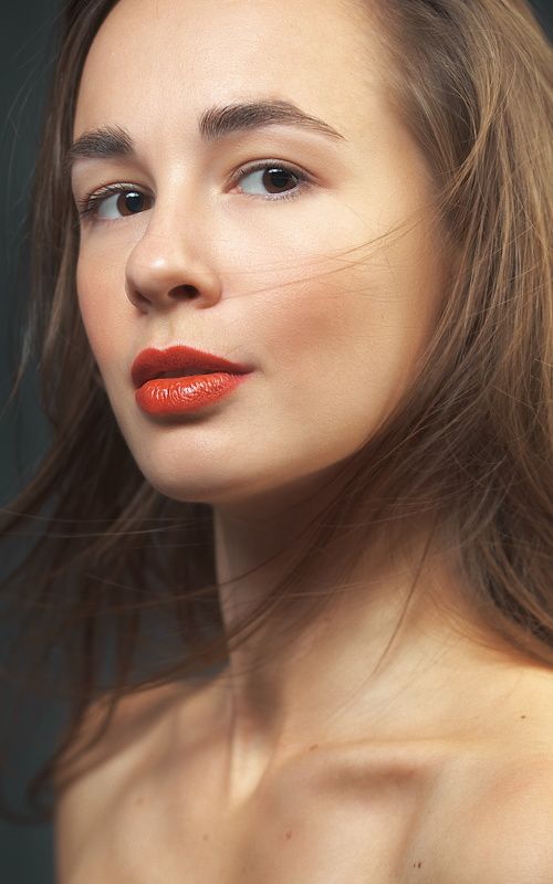 Портрет, Воронеж, Студия, девушка, губы, красный Чувственный красный фото превью