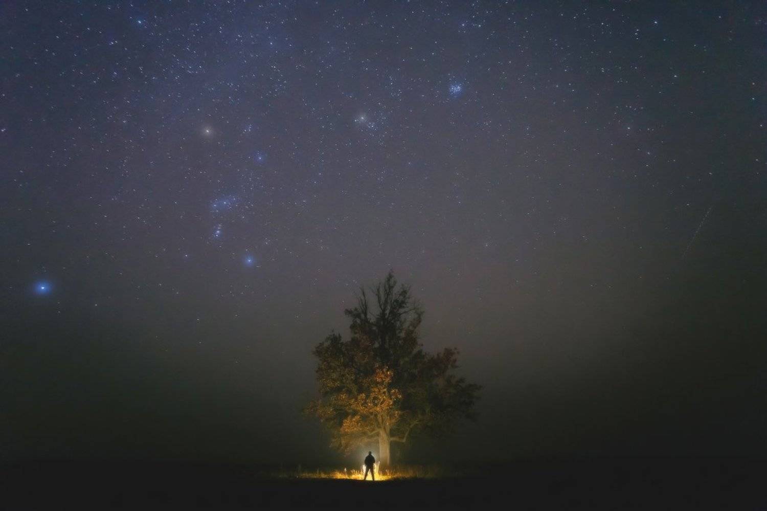 ночь,звезды,туман,орион,плеяды, Андрей Дитковский