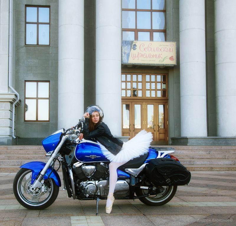 балерина, балет, байк, мотоцикл, театр, андрейларионов, девушка, портрет *** фото превью