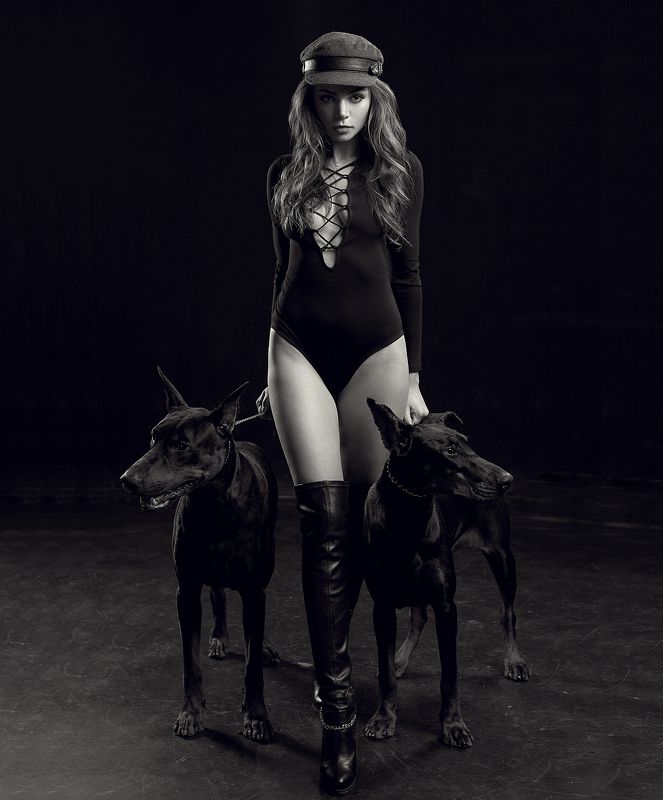 doberman, portrait, girl, sony, glamour, sigma, 35mm, art, awesome, dog, fashion, portrait, 35mm, girl, beauty, retouch, posing, model, studio, photography, fitness, lingerie, sexy, sigma, sony, a7iii, a7m3, art, light, hair, bazarov, glamour, fashionable Doberman project фото превью