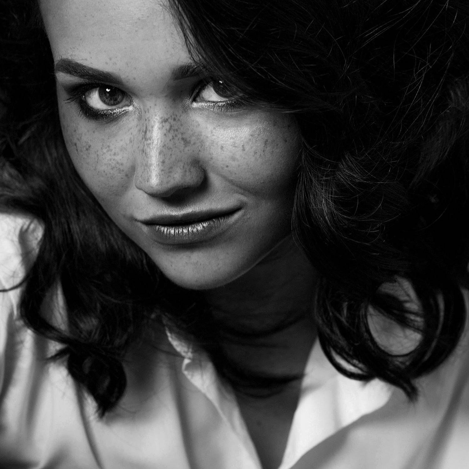 девушка, красивая, веснушка, веснушки, квадрат, Дарья Комарова